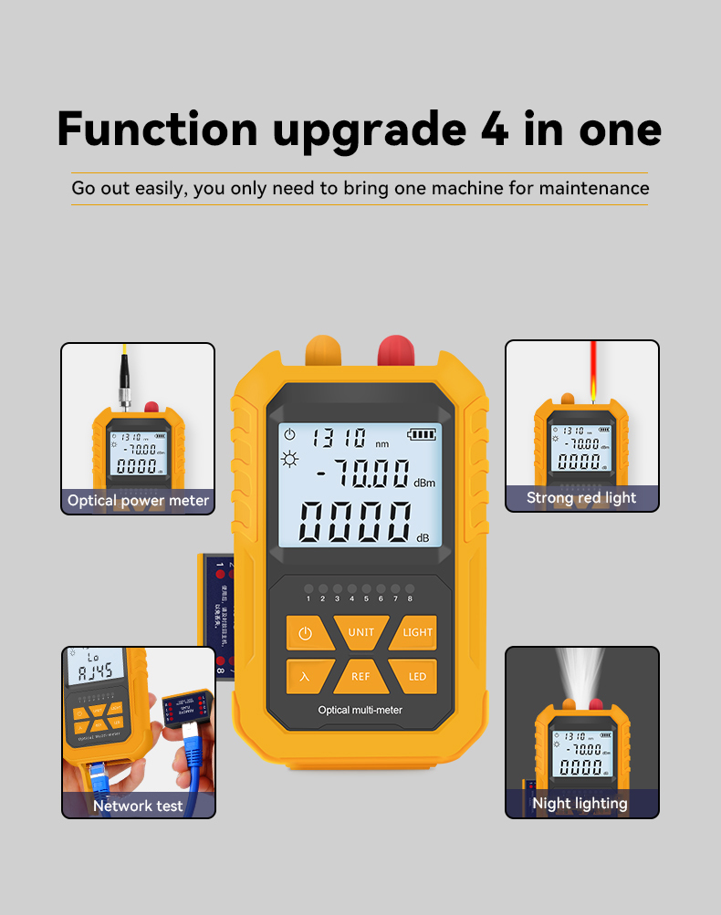 Optical Power Meter With VFL RJ45 Tester Mini Multifunction Machine