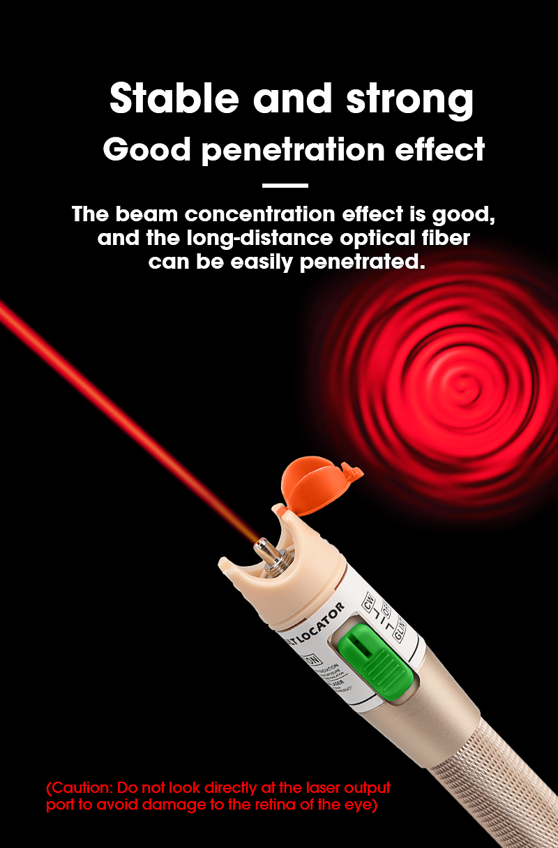 Visual Fault Locator Laser 5KM/10MW/20MW/30MW Metal Handle Fiber Optic Cable Tester 1-30km Range